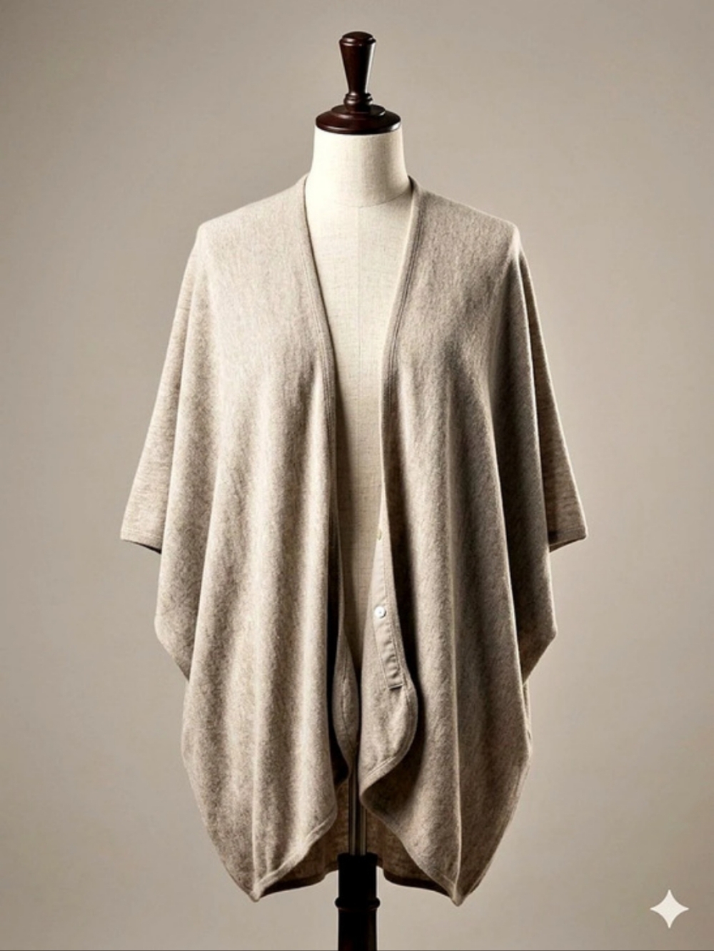 Orb Knit Draped Poncho in Brown